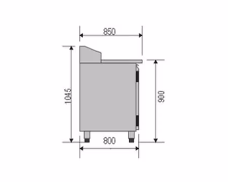 Pizzakylbänk 3 Dörrar, 2100x800x900mm, Allthermo