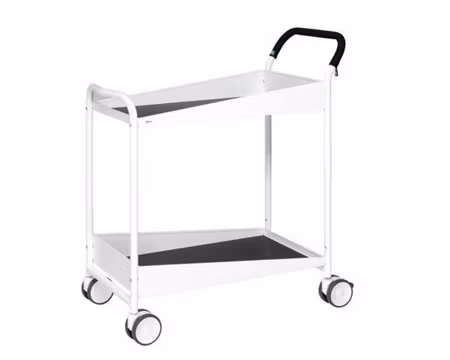 Bordsvagn Med 2 Hyllor, 866x455xH:710mm Kapacitet 150kg Vit, KONGAMEK