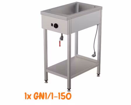 Vattenbad Med Öppet Stativ LHJ 400 1xGN1/1-150, 400x650x900mm , COOLPART