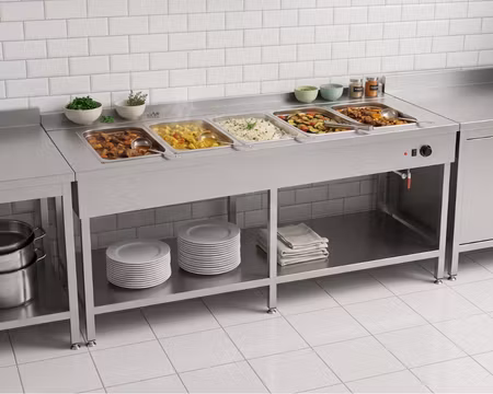 Vattenbad Med Öppet Stativ LHJ 2000 5xGN1/1-150, 2000x650x900mm , COOLPART