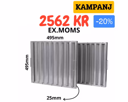 Fettfilter Med Flamskydd 495x495x25mm, BESTRO