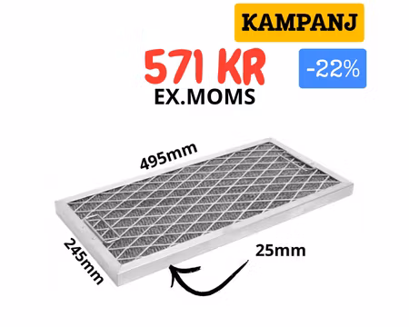 Fettfilter 495x245x25mm Aluminium, BESTRO