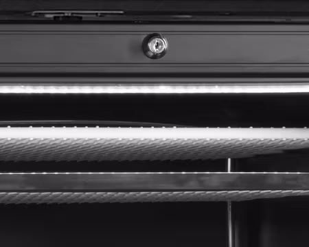 Displayfrys, vänsterhängd UFSC371G Black L/H, 595x640x1840mm 300 Liter, TEFCOLD