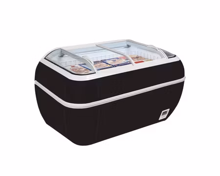 Frysbox För Stormarknad TWIN HEAD B-F Svart, 1470x812x915mm 425 Liter, TEFCOLD