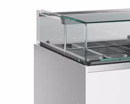 Glass Displayfrys DELTA NEW Ventilerad, 1270x825x1175mm 12 Napoliplåtar (5L), ISA ITALY