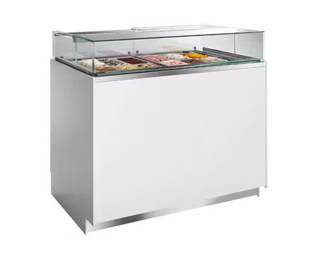 Glass Displayfrys DELTA NEW Ventilerad, 1270x825x1175mm 12 Napoliplåtar (5L), ISA ITALY