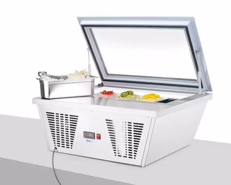 Skopglassfrys Bänkmodell 4x5 Liter Kantiner (ingår), 735x867x(h)373mm, HENDI