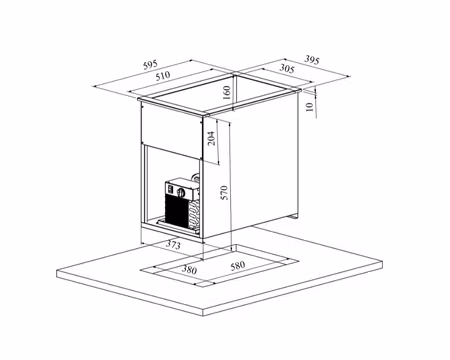 Kylbrunn-Dropp in DIK-1, 395x595x570mm 1xGN1/1-150, COOLPART