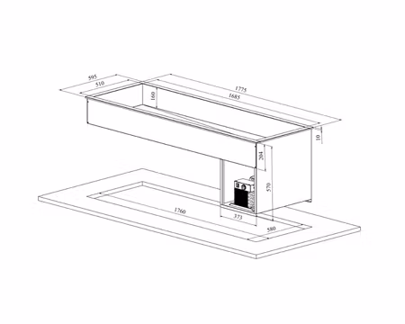 Kylbrunn-Dropp in DIK-5, 1775x595x570mm 5xGN1/1-150, COOLPART