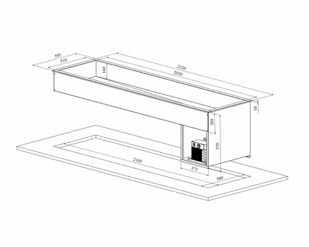 Kylbrunn-Dropp in DIK-6, 2120x595x570mm 6xGN1/1-150, COOLPART