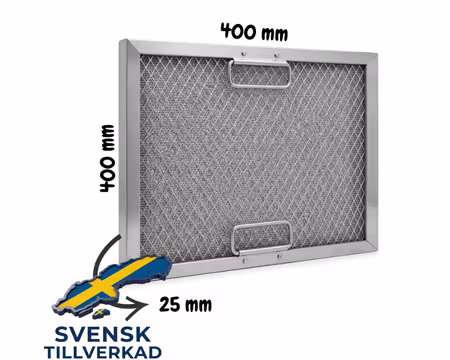 Fettfilter 400x400x25mm Aluminium Med Handtag, BESTRO