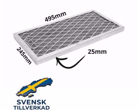 Fettfilter 495x245x25mm Aluminium, BESTRO