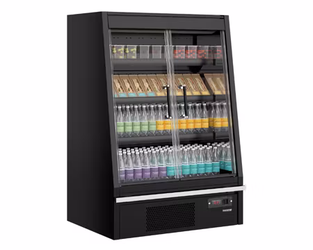 Multideck Kyl Galaxy+ GPL10FGD Black För Stormarknader, 1020x740x1500mm 598 Liter, TEFCOLD