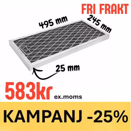 Fettfilter 495x245x25mm Aluminium, BESTRO