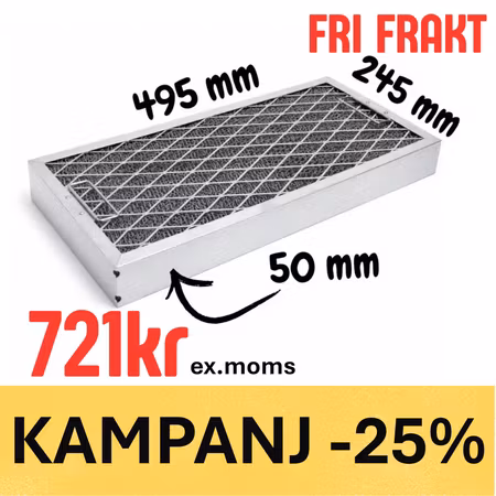 Fettfilter 495x245x50mm Aluminium, BESTRO