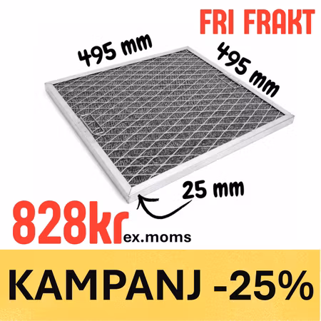 Fettfilter 495x495x25mm Aluminium, BESTRO