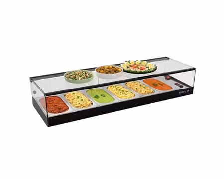 Värmevitrin Logic Tapas CLO6BL, 1190x395x225mm 6st GN1/3, SAYL