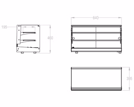 Värmevitrin Logic Tapas CLO24B-2, 840x395x460mm Ink 4st GN1/3-40mm Bleck, SAYL