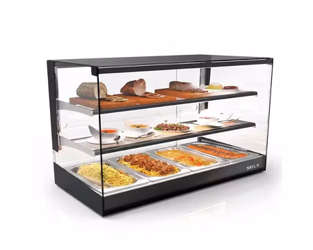 Värmevitrin Logic Tapas CLO24B-2, 840x395x460mm Ink 4st GN1/3-40mm Bleck, SAYL