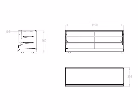 Värmevitrin Logic Tapas CLO26B-2, 1190x395x460mm Ink 6st GN1/3-40mm Bleck, SAYL