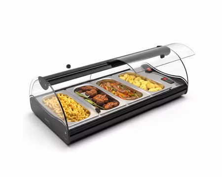 Värmevitrin Self-Service CSS4L, Vattenbad Med 4st GN1/3-40mm, 840x395x245mm, SAYL