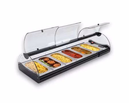 Värmevitrin Self-Service CSS6L, Vattenbad Med 6st GN1/3-40mm, 1190x395x245mm, SAYL