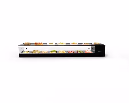 Kylvitrin Logic Tapas VTLG8 (Fjärrkyla), 1680x380x225mm Inkl 8st GN1/3-40mm, SAYL