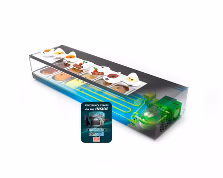 Kylvitrin Logic Tapas VTLG4P, 970x380x225mm Kylplatta För 4st GN1/3, SAYL