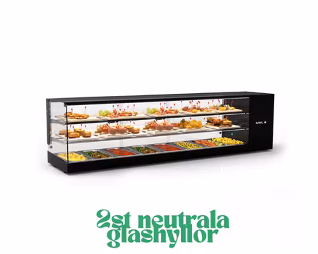 Kylvitrin Logic Tapas Triple VTLG28-2, 1680x380x460mm Inkl 8st GN1/3-40mm Bleck, SAYL