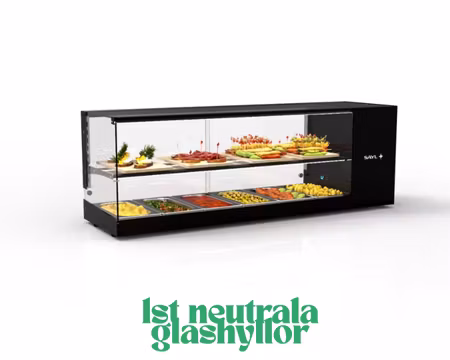 Kylvitrin Logic Tapas Triple VTLG26-1, 1320x380x460mm Inkl 6st GN1/3-40mm Bleck, SAYL