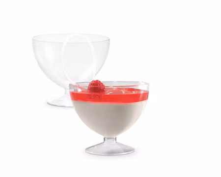 Glasskål På Fot Ø 90mm/175ml, Diskbar i Transparent Plast, 100-Pack, Martellato