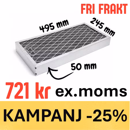 Fettfilter 495x245x50mm Aluminium, BESTRO