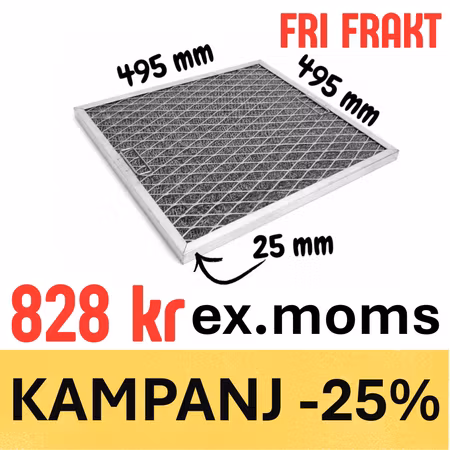 Fettfilter 495x495x25mm Aluminium, BESTRO
