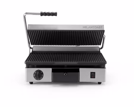 Klämgrill Enkel 16030 Räfflad Lagg/Räfflad Bord, Grillyta 430x250mm 2,8 kW, MILAN TOAST