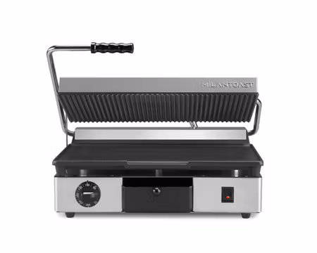 Klämgrill Enkel 16031 Räfflad Lagg/Slät Bord, Grillyta 430x250mm 2,8 kW, MILAN TOAST