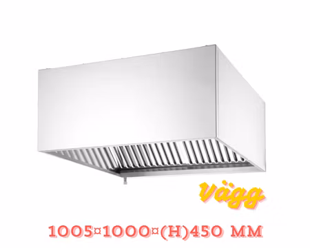 Ventilationskåpa+2 Filter(ingår) Väggmonterad 1005x1000x(h)450mm, HENDI