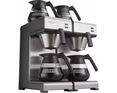 Kaffebryggare Mondo Twin 400 (3-Fas) Med 4 Värmeplattor - Utan Vattenanslutning, 4st Kannor Ingår, BRAVILOR BONAMAT