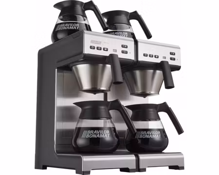 Kaffebryggare Matic Twin Med 4 Värmeplattor - Med Vattenanslutning, 4st Kannor Ingår, BRAVILOR BONAMAT