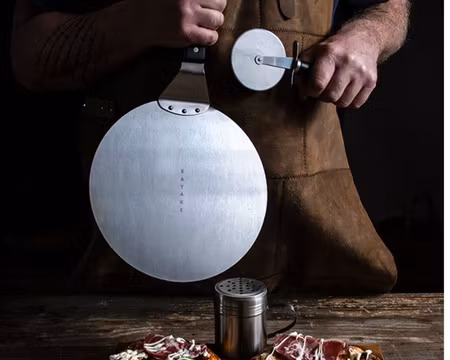 Pizzaspade, Pizzaskärare & Kryddströare, Pizza Set 3 Delar i Rostfritt Stål, SATAKE