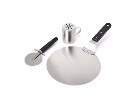 Pizzaspade, Pizzaskärare & Kryddströare, Pizza Set 3 Delar i Rostfritt Stål, SATAKE
