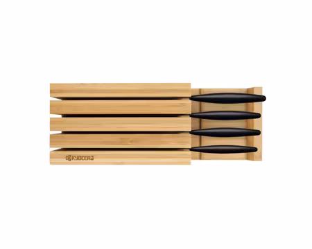 Knivblock/Knivställ För 4 Knivar, Bambu, Max bladlängd 22cm, Kyocera