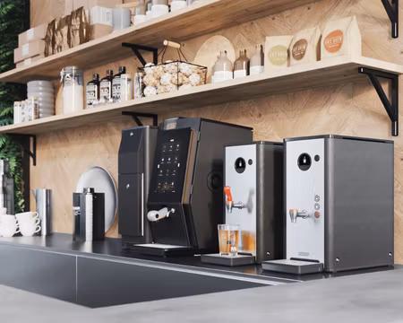 Espressomaskin Esprecious 11L (Bönor), Med Färsk Mjölk (FreshMilk Ingår Ej), 1 Instantbehållare 3,2 Liter, Med Vattenanslutning, 120 Koppar/Dag, BRAVILOR BONAMAT