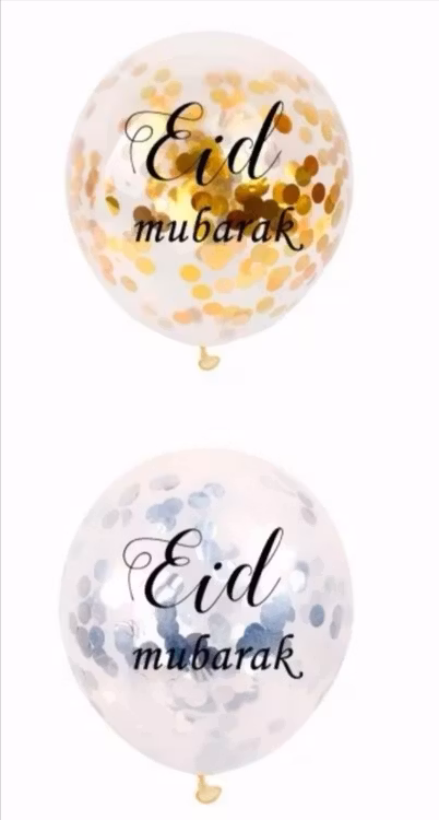 Köp 8-pack ballonger med konfetti! Eid Mubarak!