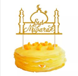 Eid Mubarak moské glitterpappers toppers