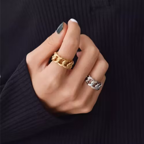 Kedja Ring i Metall - Justerbar!