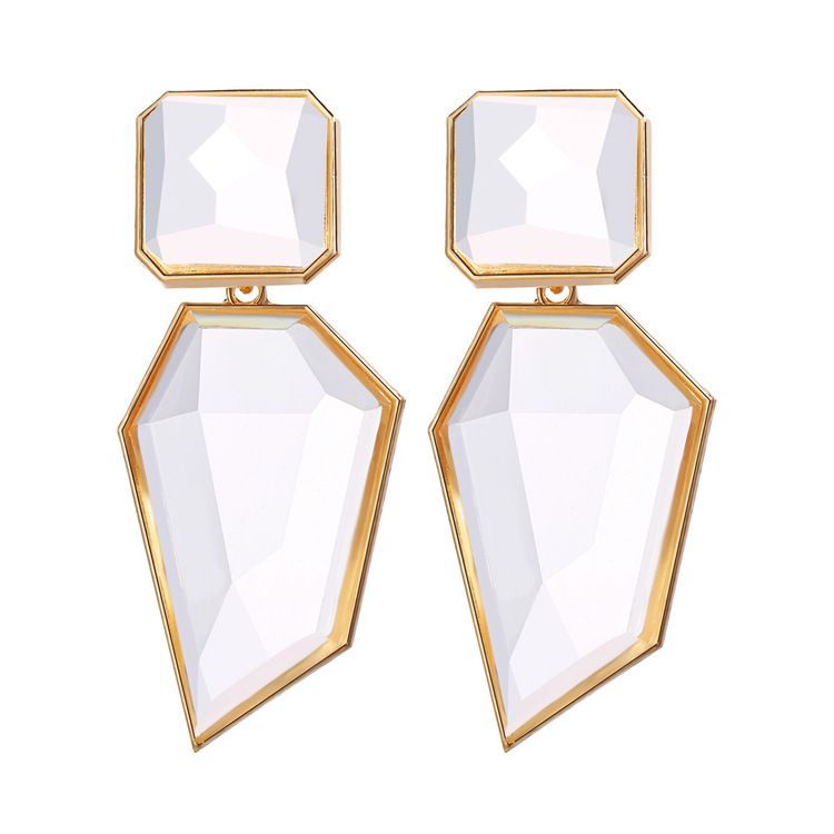 Trendiga glasörhängen - Geometrisk design!