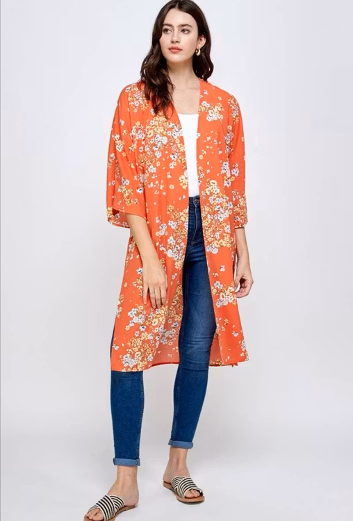 Cardigan flower print