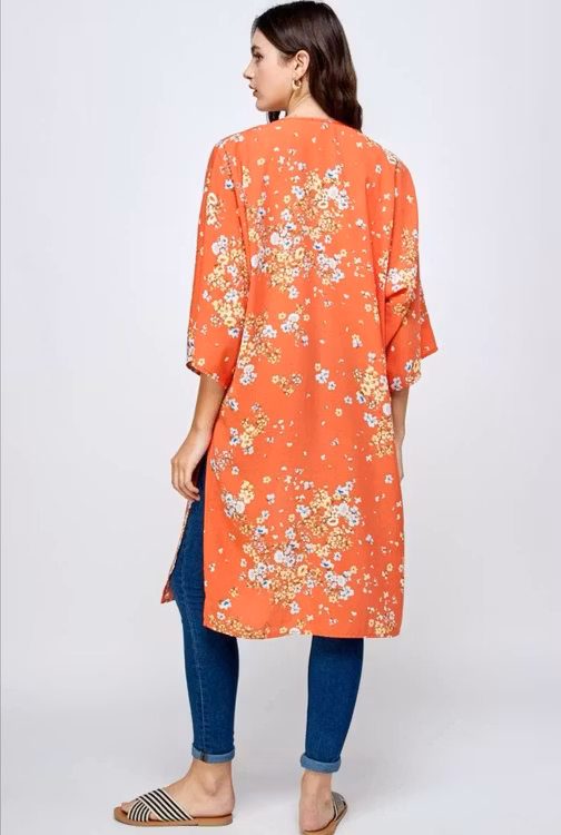 Cardigan flower print