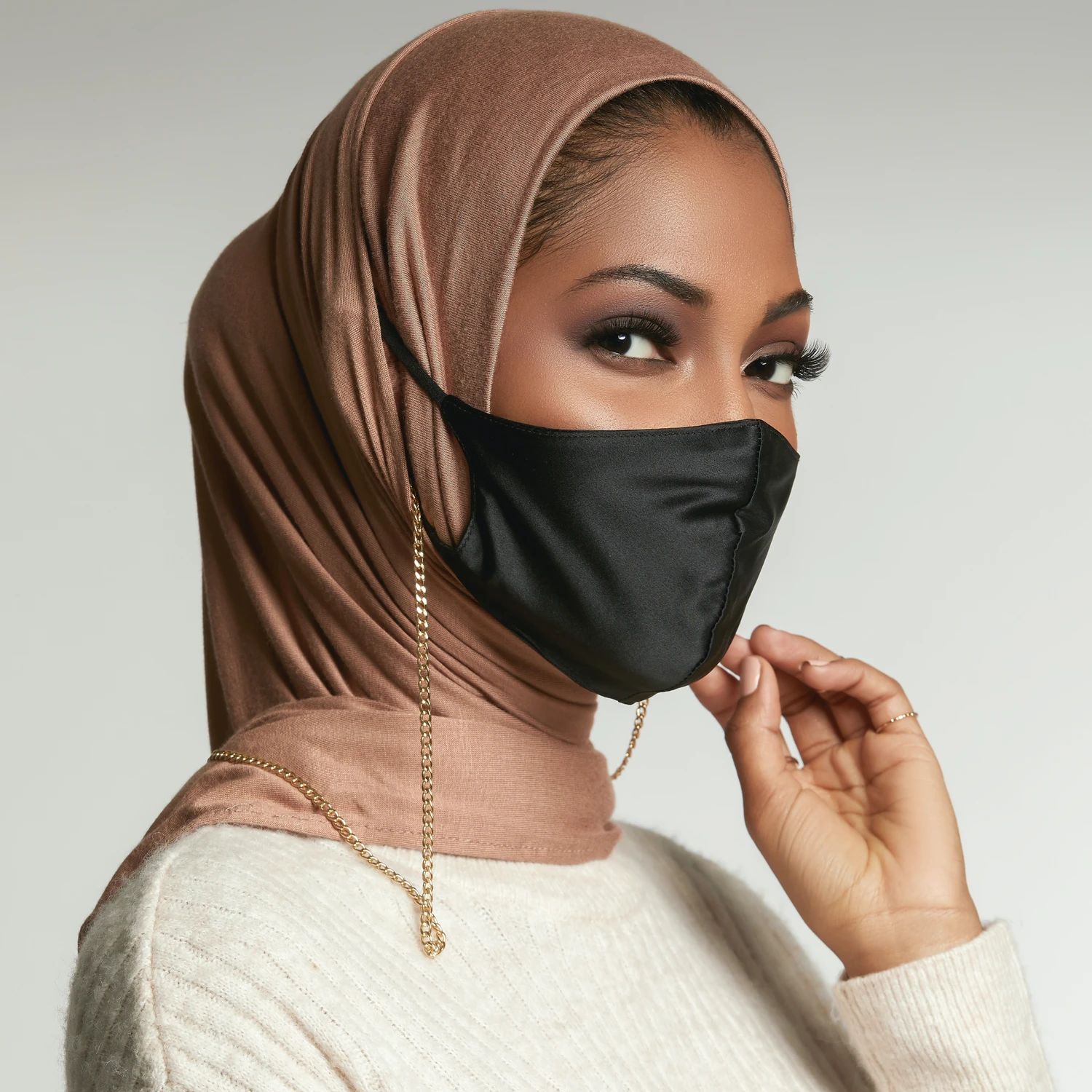 Instant Premium Jerseyhijab med öronhål