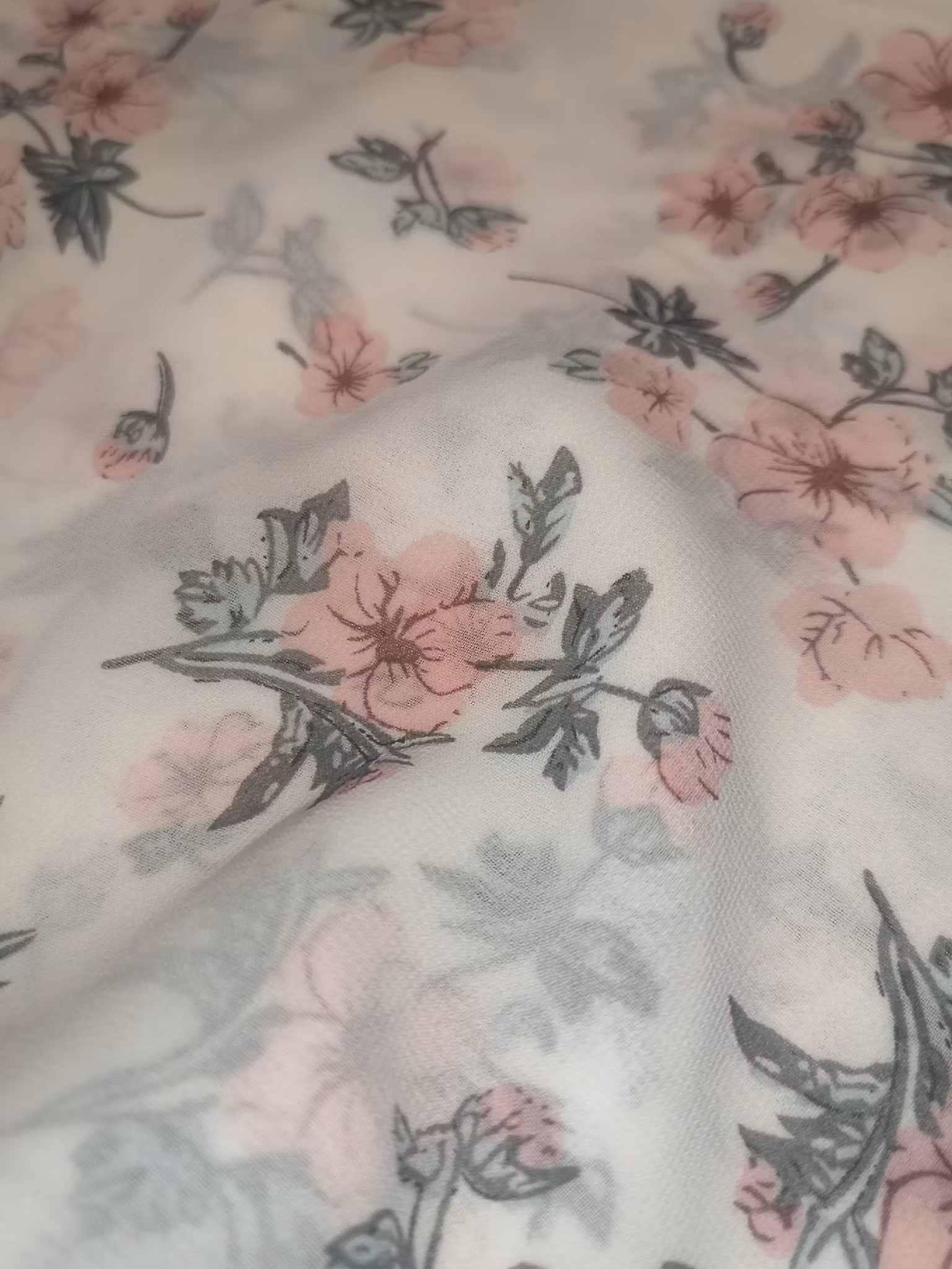 Mjuk Blommig Chiffonhijab för alla säsonger